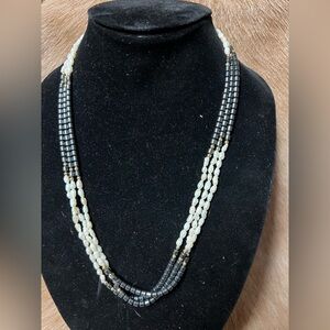Vintage freshwater rice pearls and hematite beads